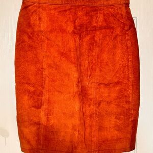 Vibrant Orange Midi Skirt